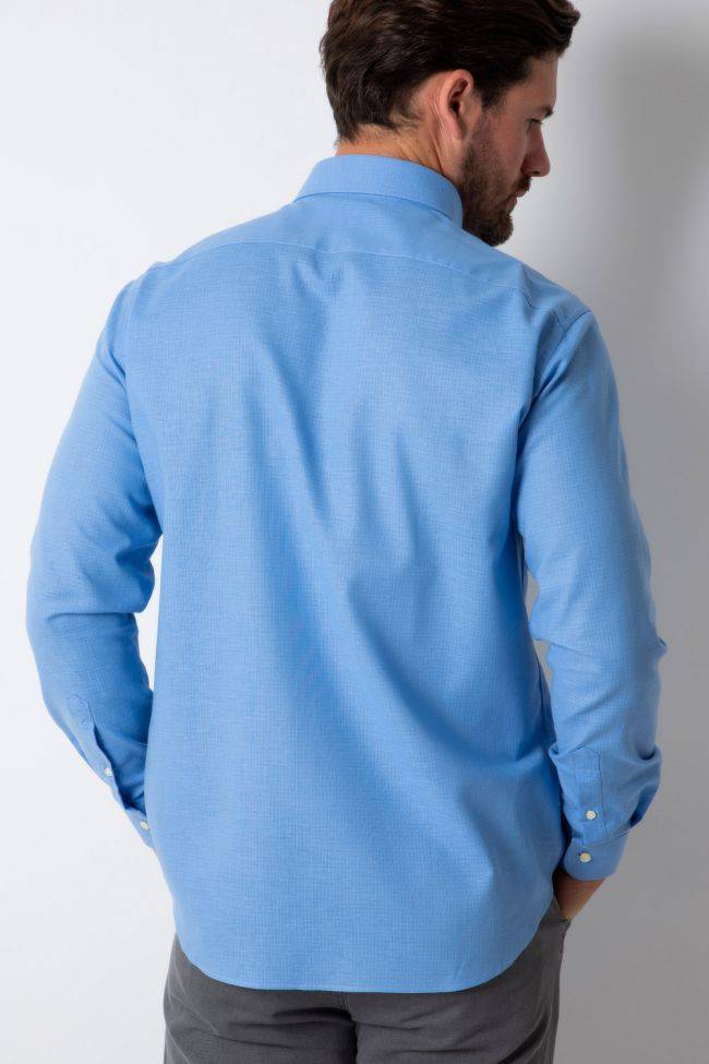 ingram Hemd Herren Ingram Regular Einfarbig 80% Baumwolle 20% Leinen kragen Button-Down Lange Ärmel Angebote