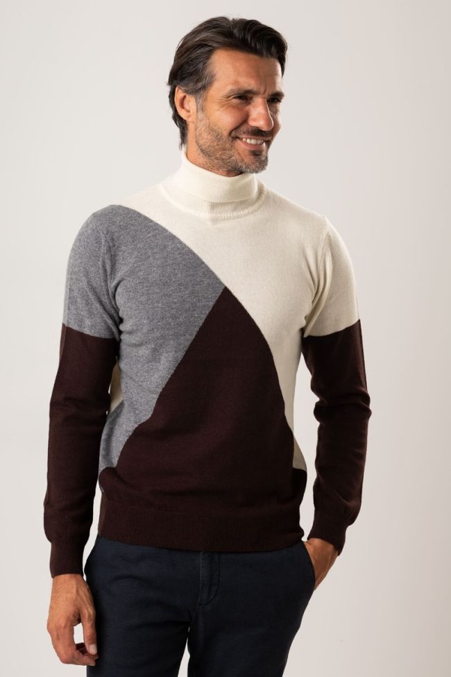 privati firenze Strickwaren Herren Privati Firenze hoher Kragen Slim Muster 100% Merinowolle Zeitbegrenzte Promotion
