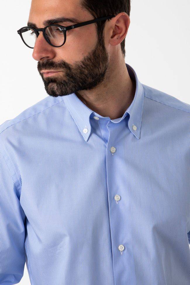 aplomb Hemd Herren Aplomb Regular Streifen 100% Baumwolle kragen Button-Down Lange Ärmel Rabatt