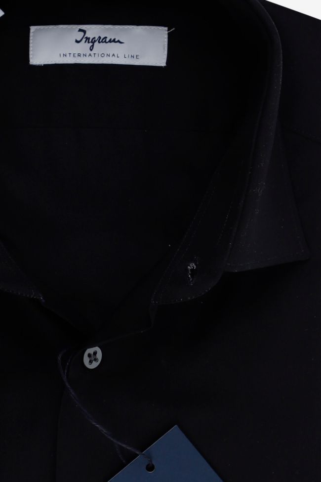 ingram Hemd Herren Ingram Slim Einfarbig 100% Baumwolle kragen Italienisch Lange Ärmel Online Shopping