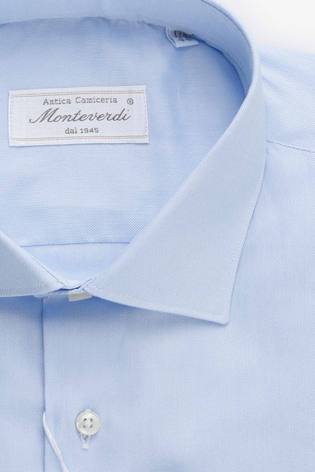 monteverdi Hemd Herren Monteverdi Slim Einfarbig 100% Baumwolle kragen Französisch Lange Ärmel Preisnachlass