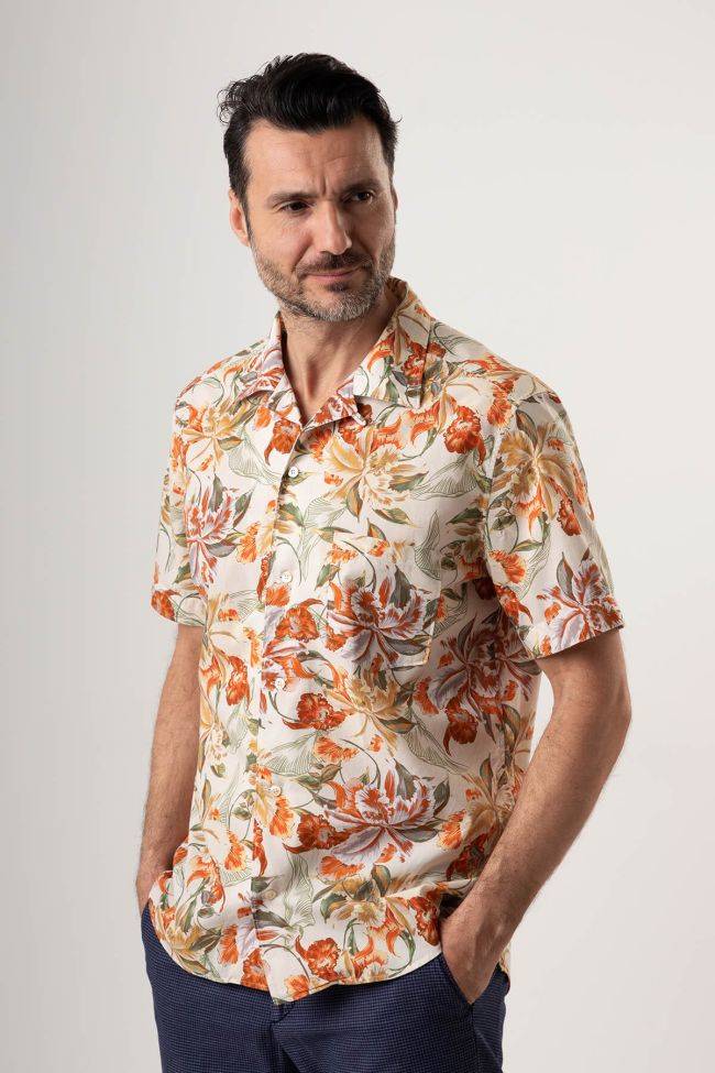 new england Hemd Herren New England Regular Muster 100% Baumwolle kragen Hawaiikragen Kurze Ärmel Osterangebot