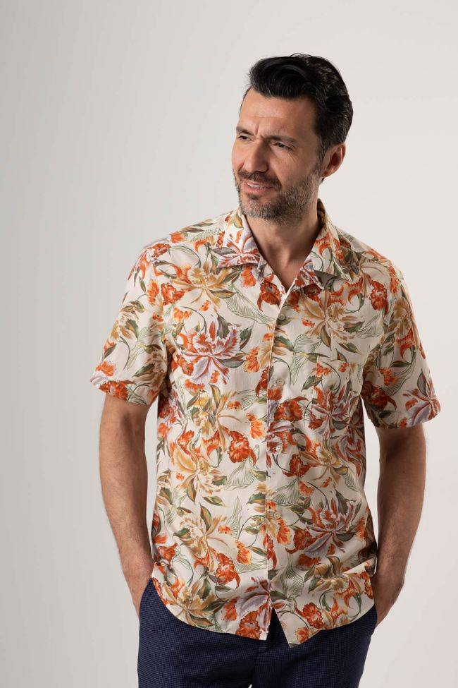 new england Hemd Herren New England Regular Muster 100% Baumwolle kragen Hawaiikragen Kurze Ärmel Osterangebot