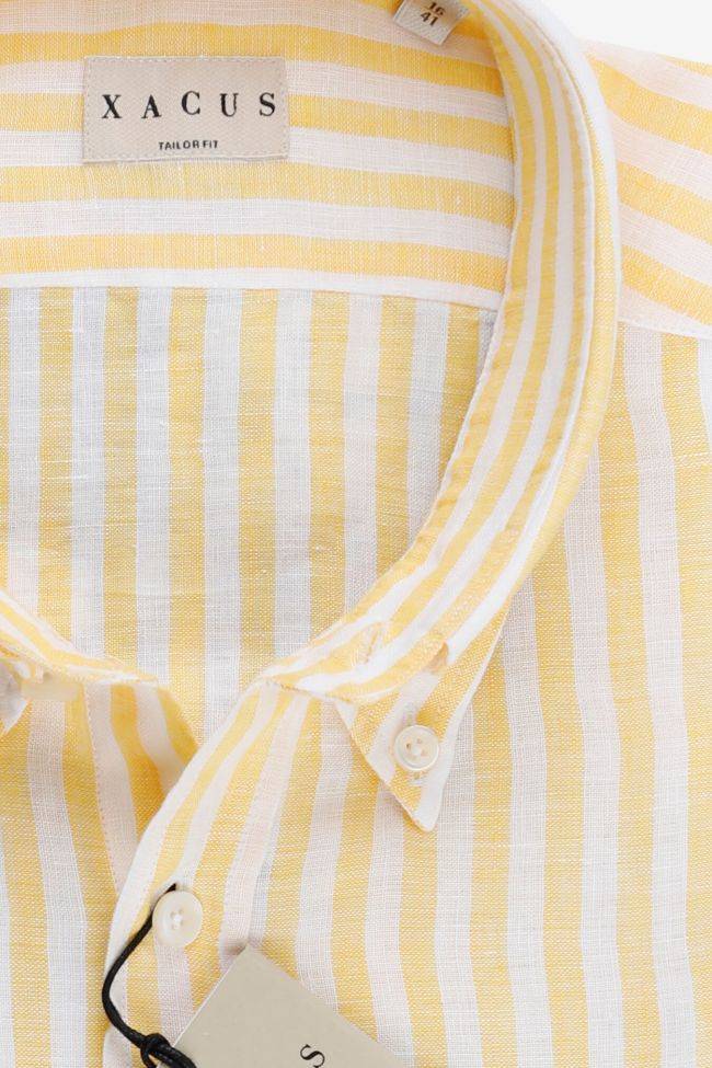 xacus Hemd Herren Xacus Regular Streifen 100% Leinen kragen Französisch Lange Ärmel Riesige Ersparnisse
