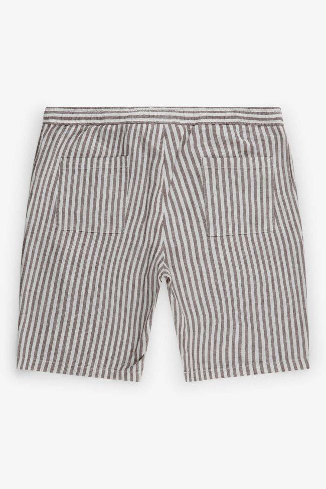 b-style Hose Herren B-Style Bermuda Regular Streifen 51% Leinen 49% Baumwolle Neueste Stile