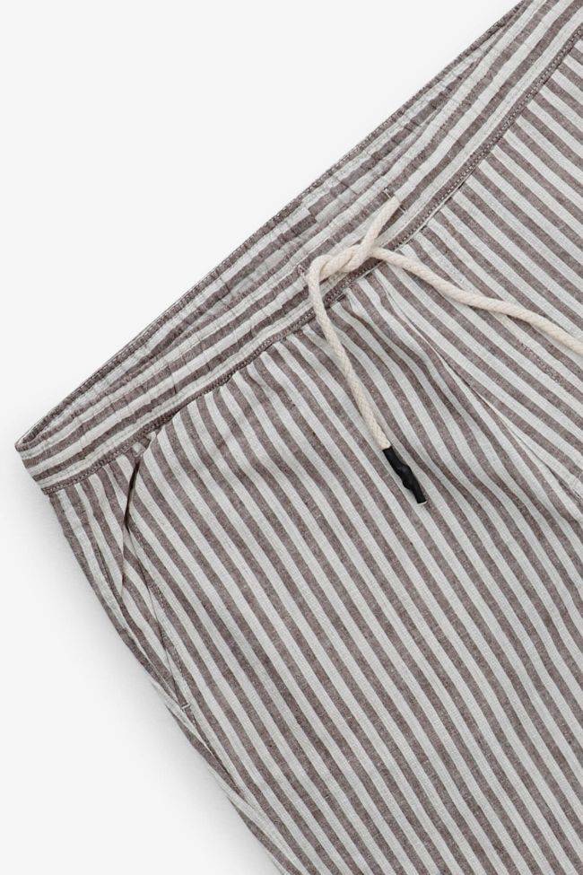 b-style Hose Herren B-Style Bermuda Regular Streifen 51% Leinen 49% Baumwolle Neueste Stile