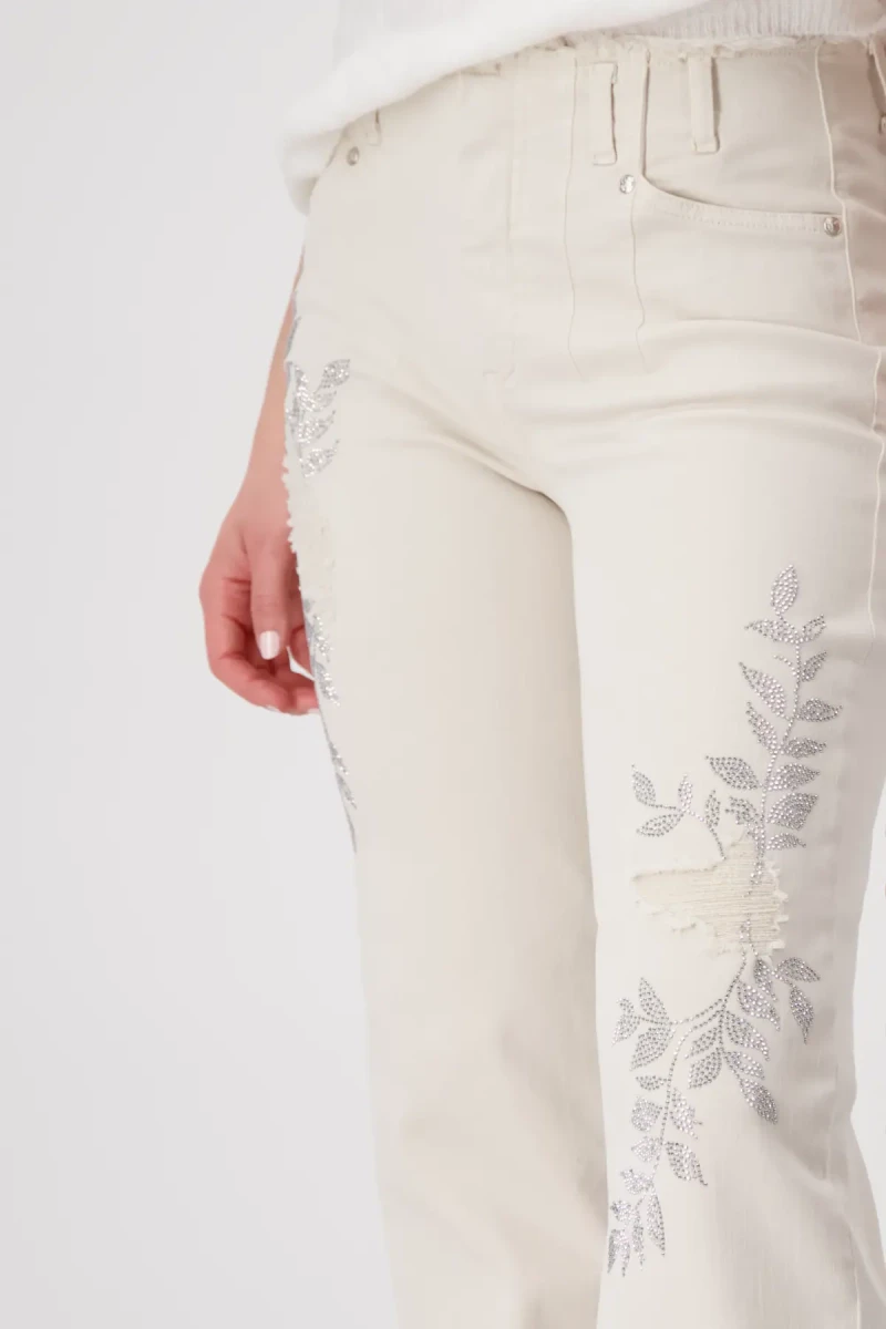 Monari Wide Leg Hose mit Schmuck Neueste Stile