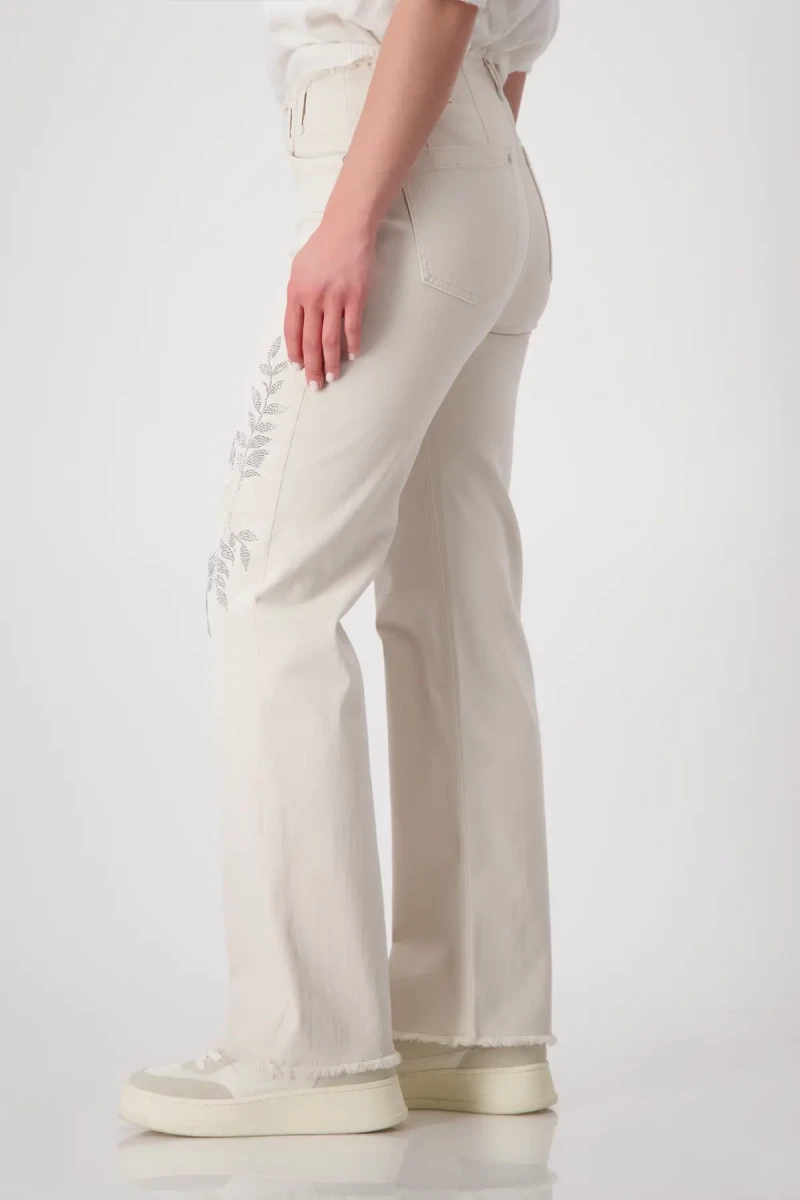 Monari Wide Leg Hose mit Schmuck Neueste Stile