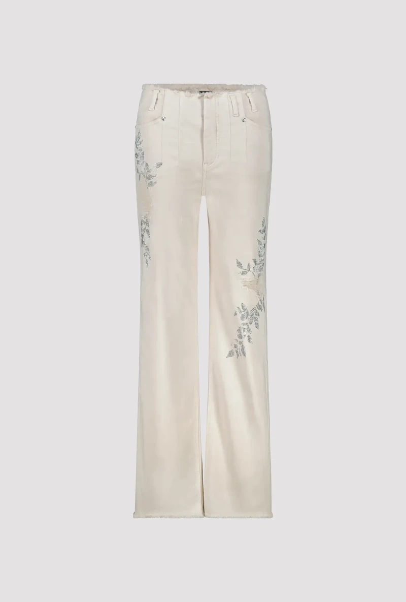 Monari Wide Leg Hose mit Schmuck Neueste Stile