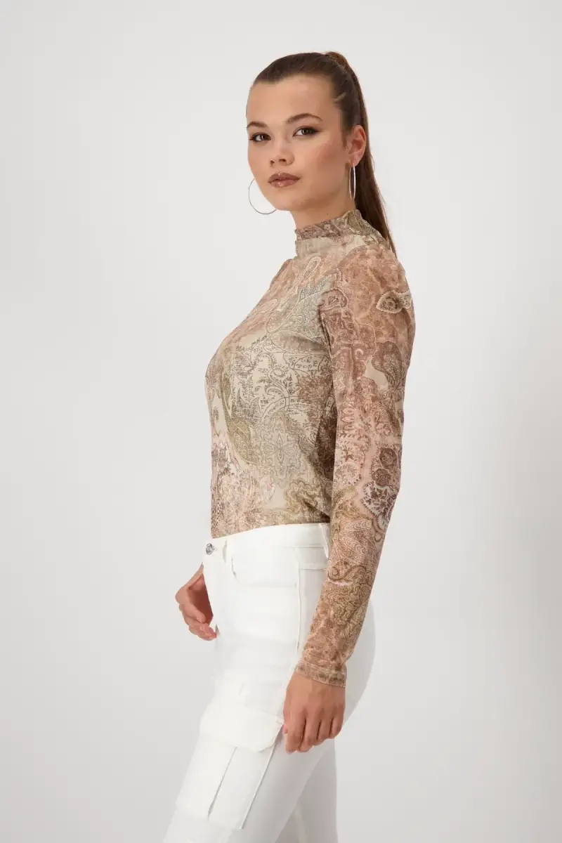 Monari Mesh Shirt mit Paisleymuster Discount Store für neue Produkte