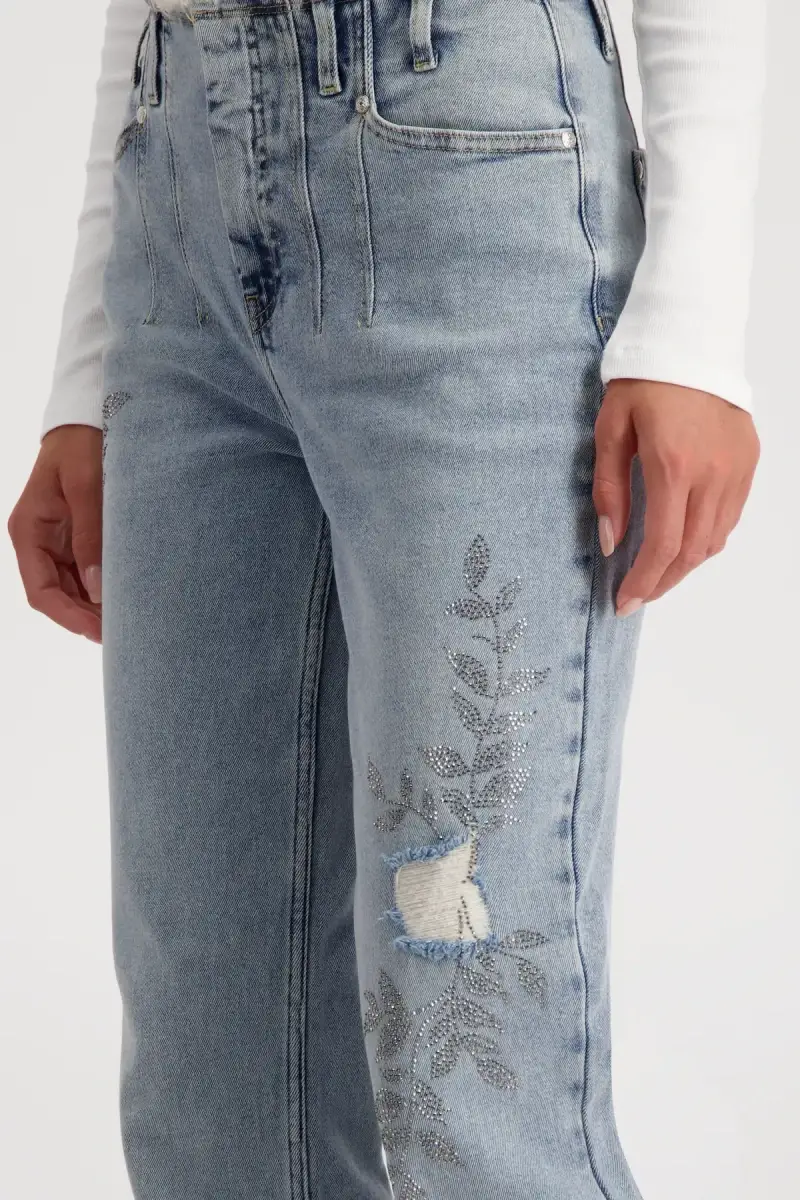 Monari Wide Leg Jeans mit Schmuck Super Rabatt