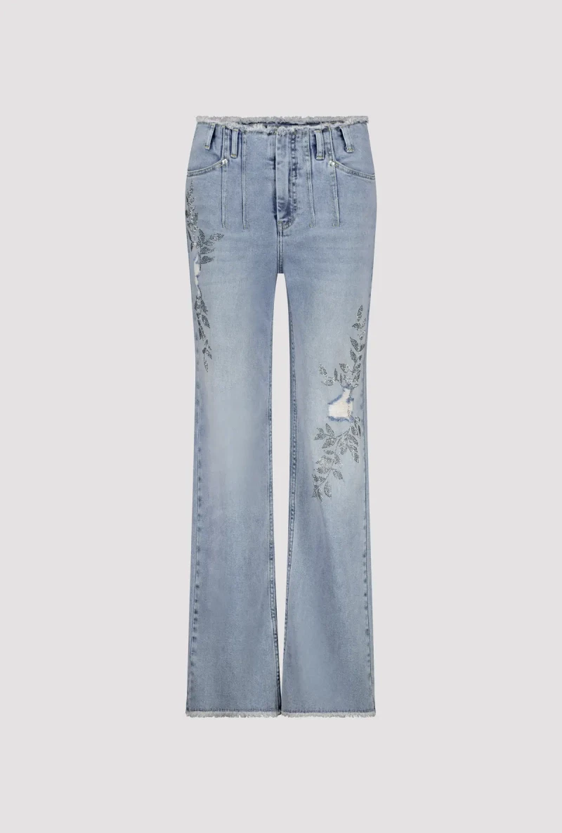 Monari Wide Leg Jeans mit Schmuck Super Rabatt