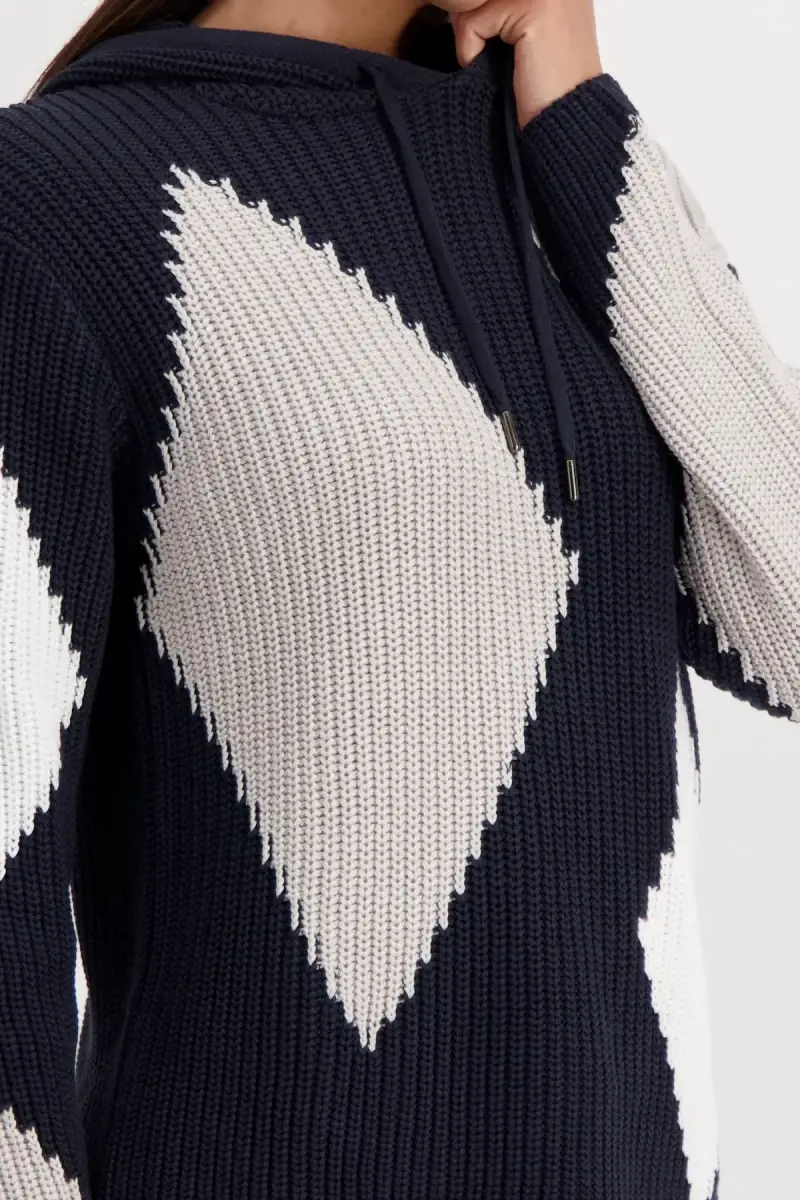 Monari Kapuzenpullover mit Rauten Fabrikpreis
