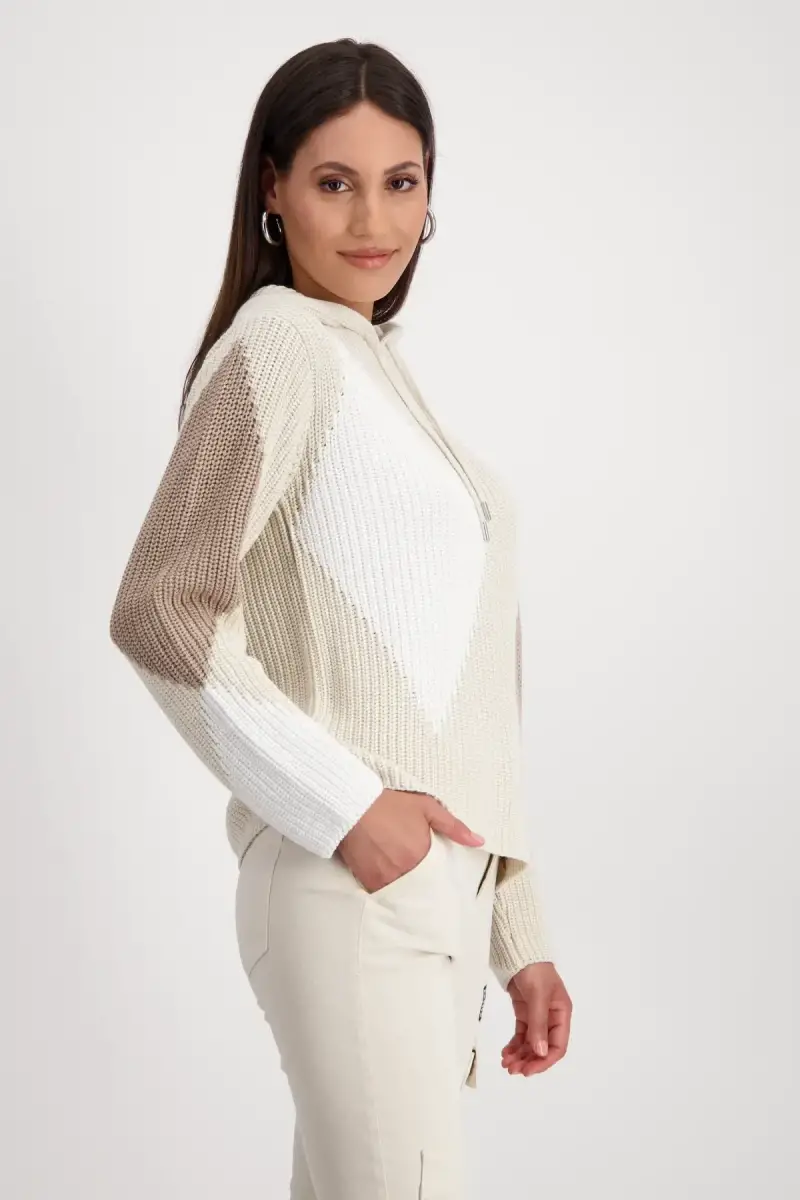 Monari Kapuzenpullover mit Rauten Versandkostenfrei