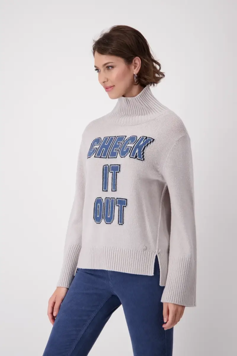 Monari Strickpullover mit Schrift Preisnachlass