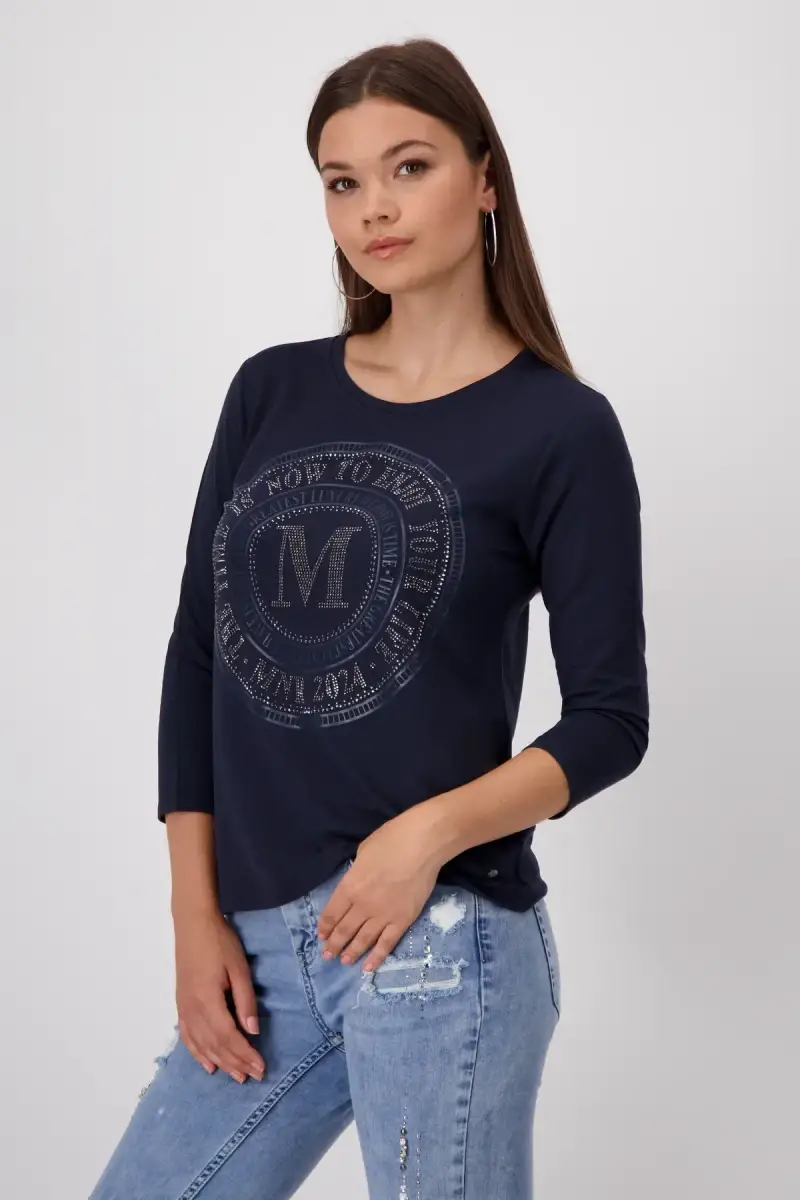 Monari Shirt mit Emblem Print Lagerräumung