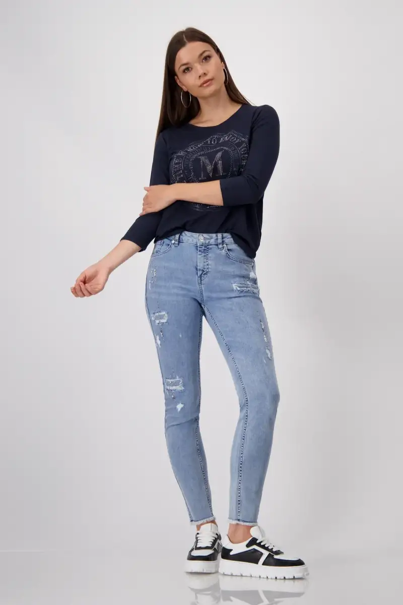 Monari Shirt mit Emblem Print Lagerräumung