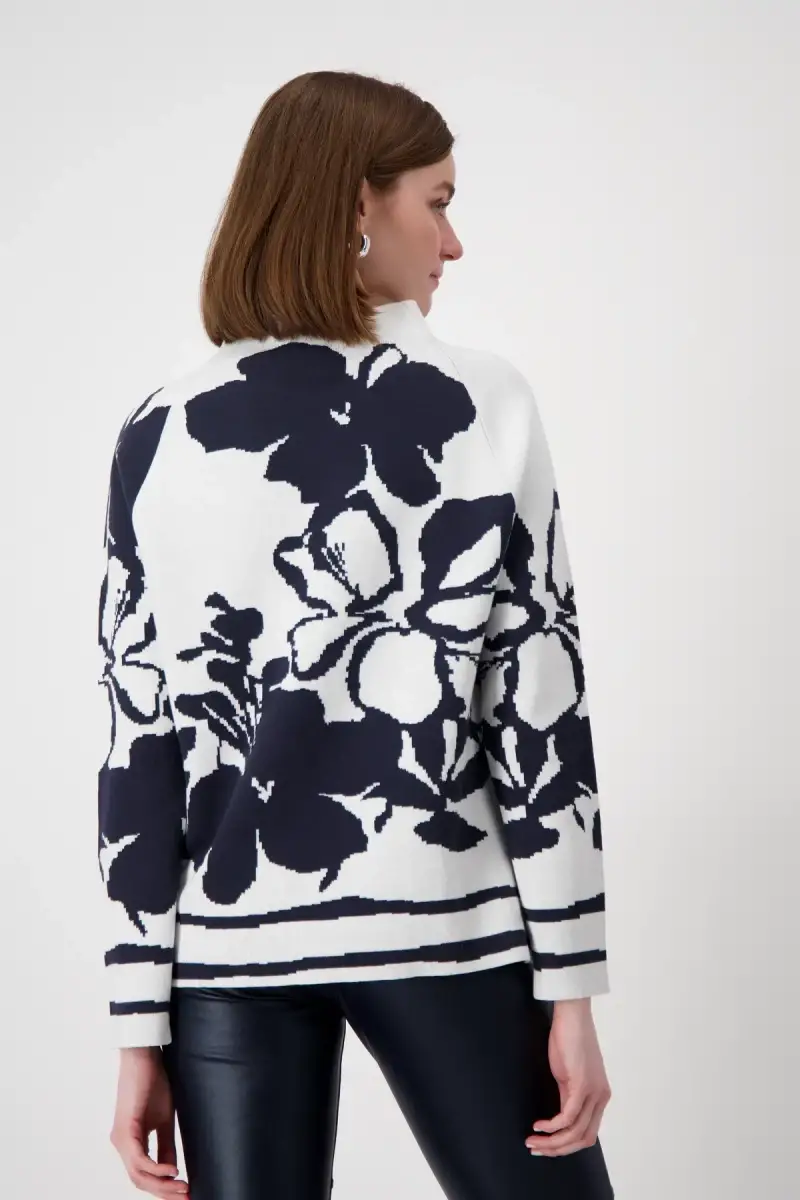 Monari Pullover mit Blumenmuster Top Angebot