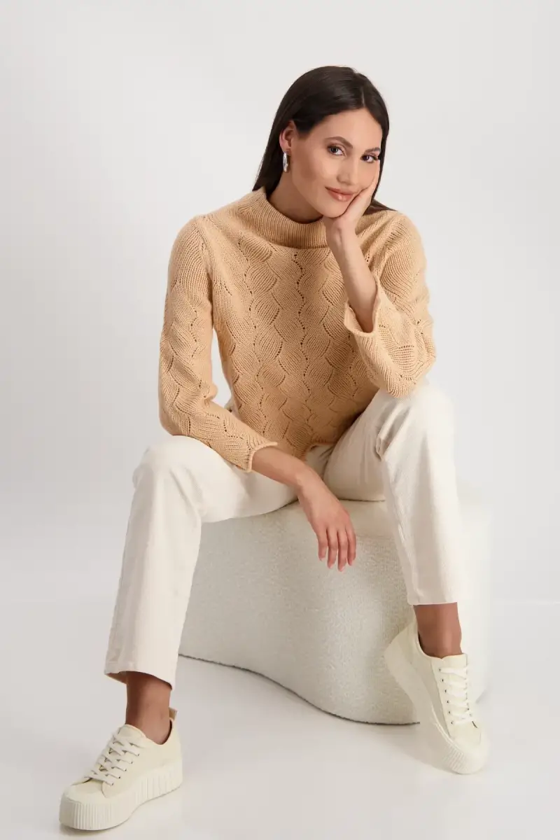Monari Pullover mit Zopfmuster Online Outlet