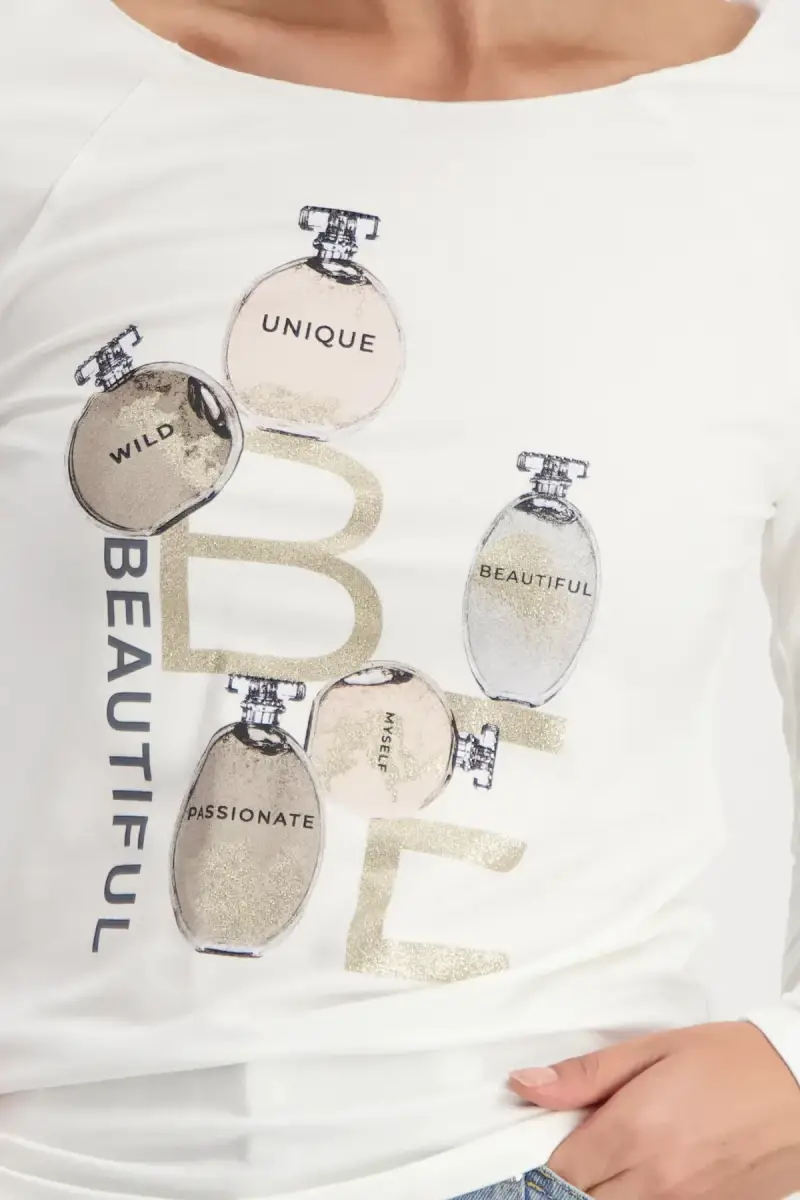 Monari Shirt mit Parfüm Flakons Print Begrenzt auf 3 Tage