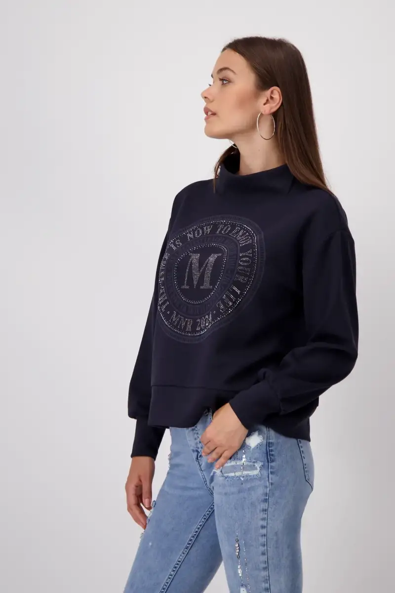 Monari Sweatshirt mit Emblem Print im Angebot