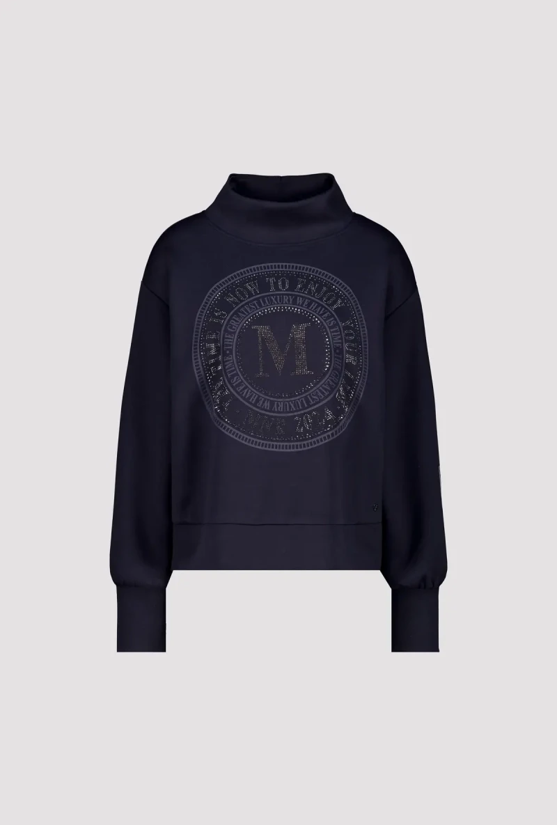Monari Sweatshirt mit Emblem Print im Angebot
