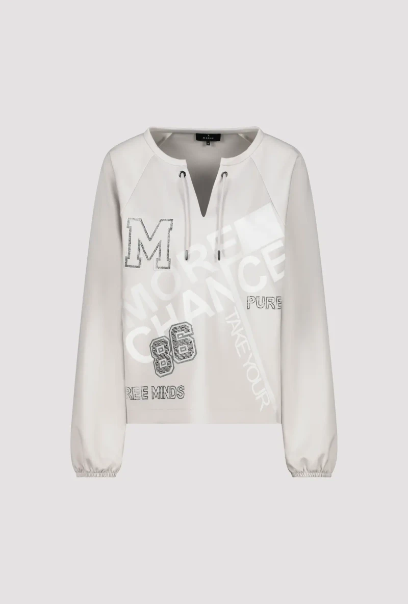Monari Sweatshirt mit Schmuckschrift Fabrikverkauf