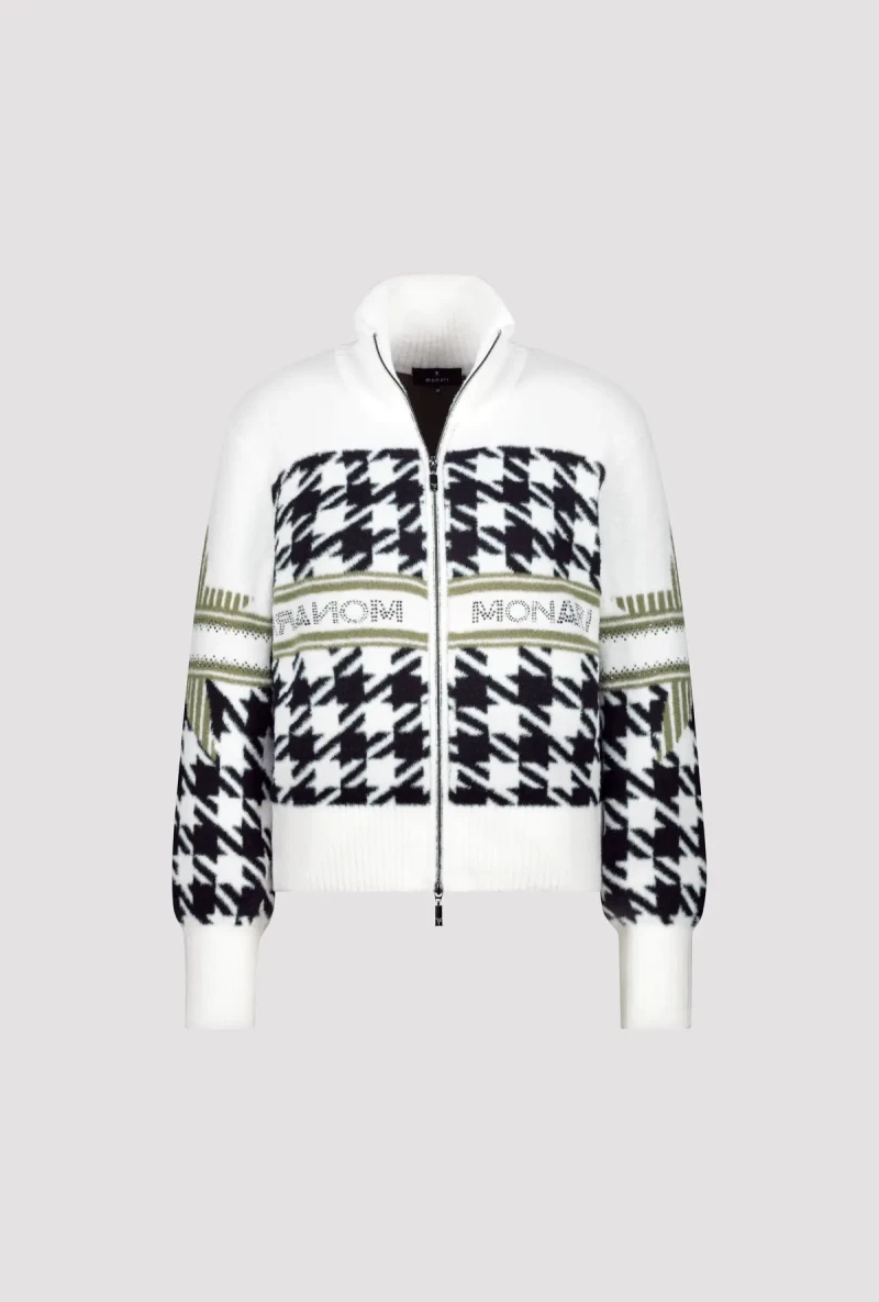 Monari Strickjacke mit Hahnentrittmuster Rabatt