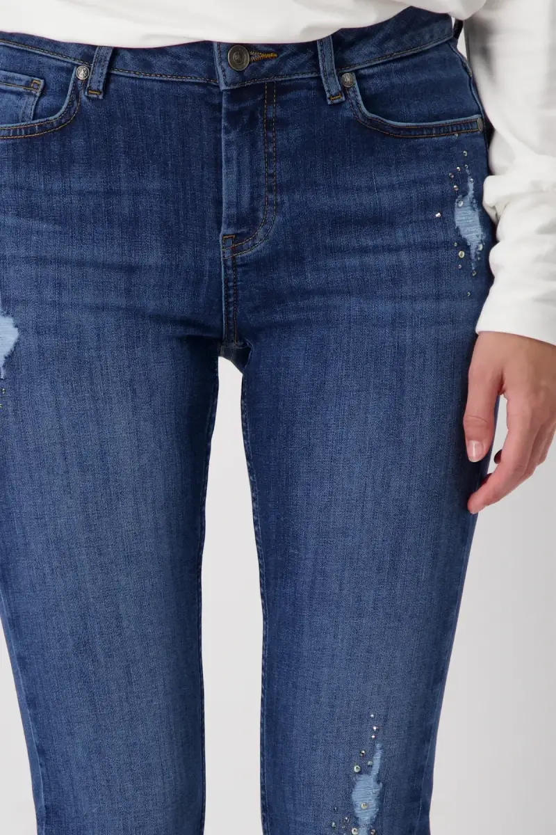 Monari Destroyed Jeans mit Strass Blitzangebot