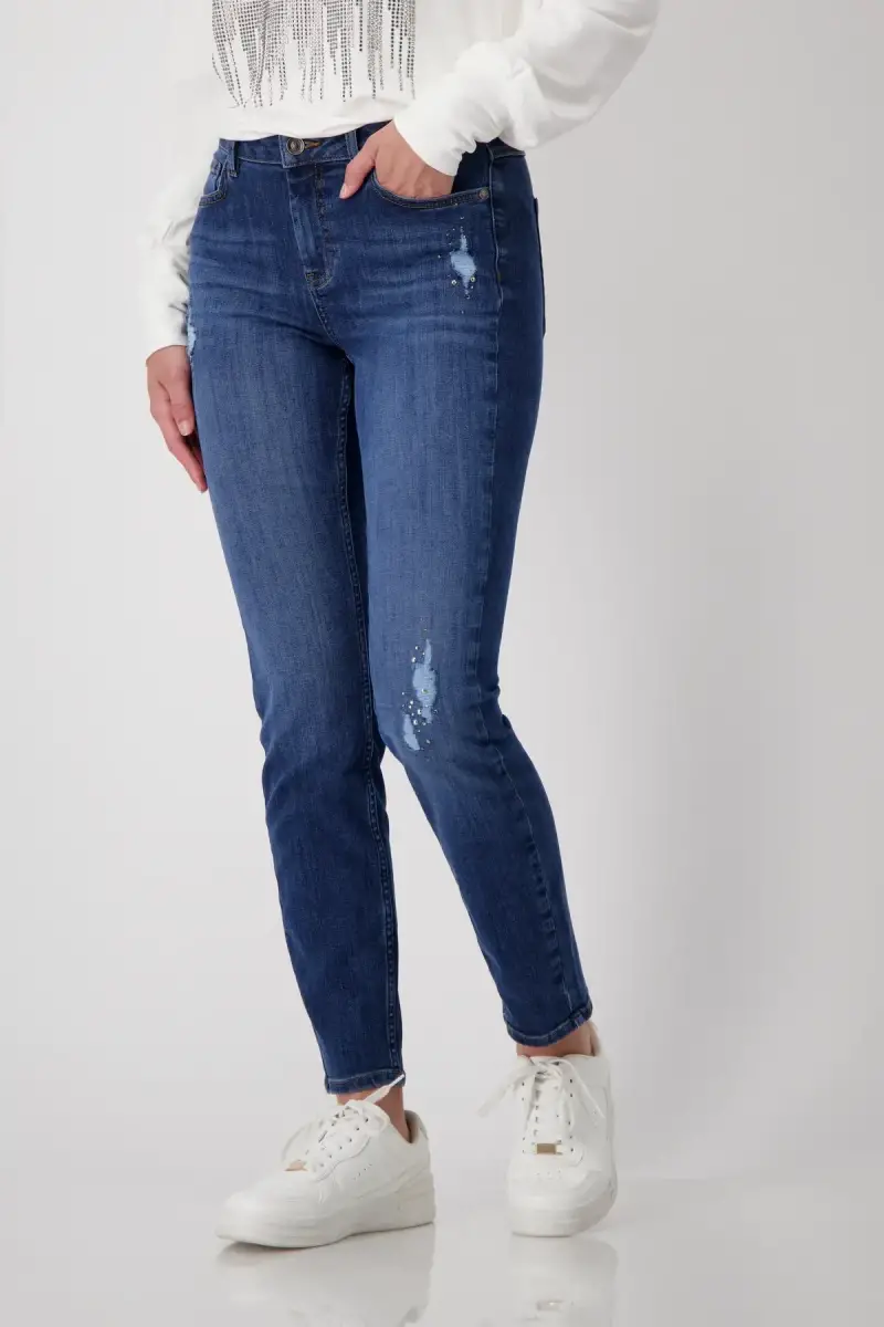 Monari Destroyed Jeans mit Strass Blitzangebot