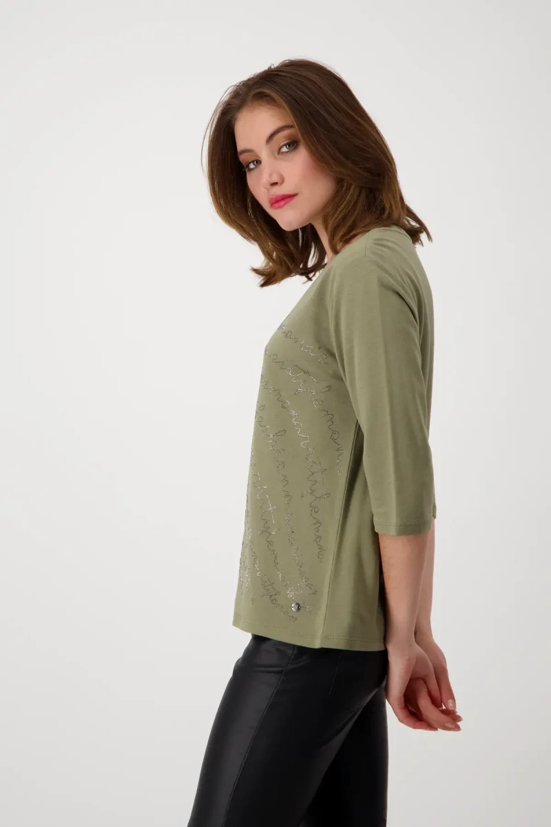 Monari Shirt mit Strass Schrift Große Rabatte