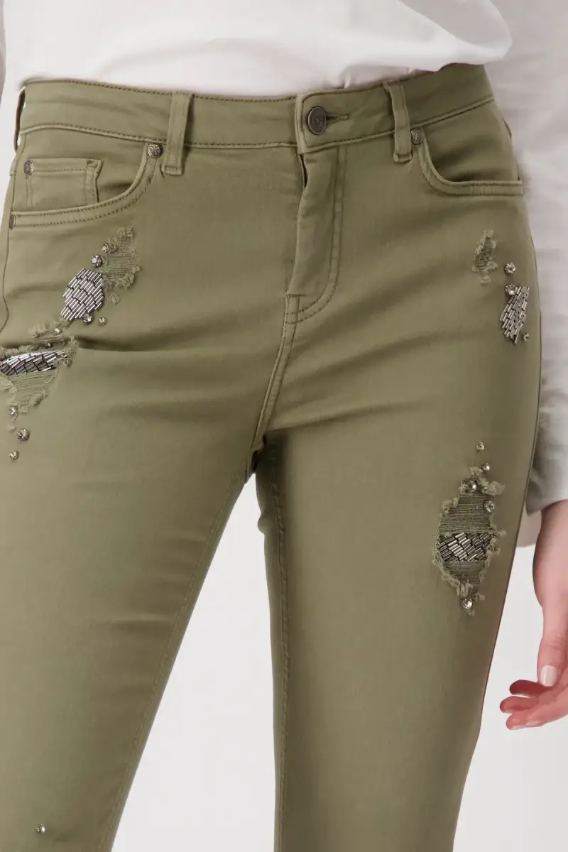 Monari Destroyed Jeans mit Schmuck Riesige Ersparnisse
