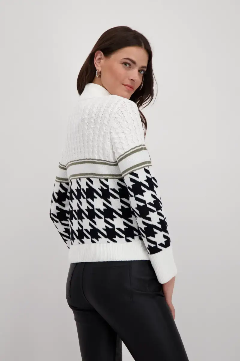Monari Pullover mit Hahnentrittmuster Tiefpreis