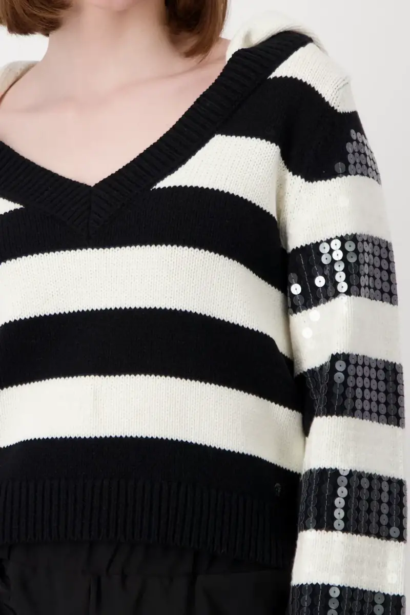 Monari Strickpullover mit Streifen Kostenlose Rückgabe