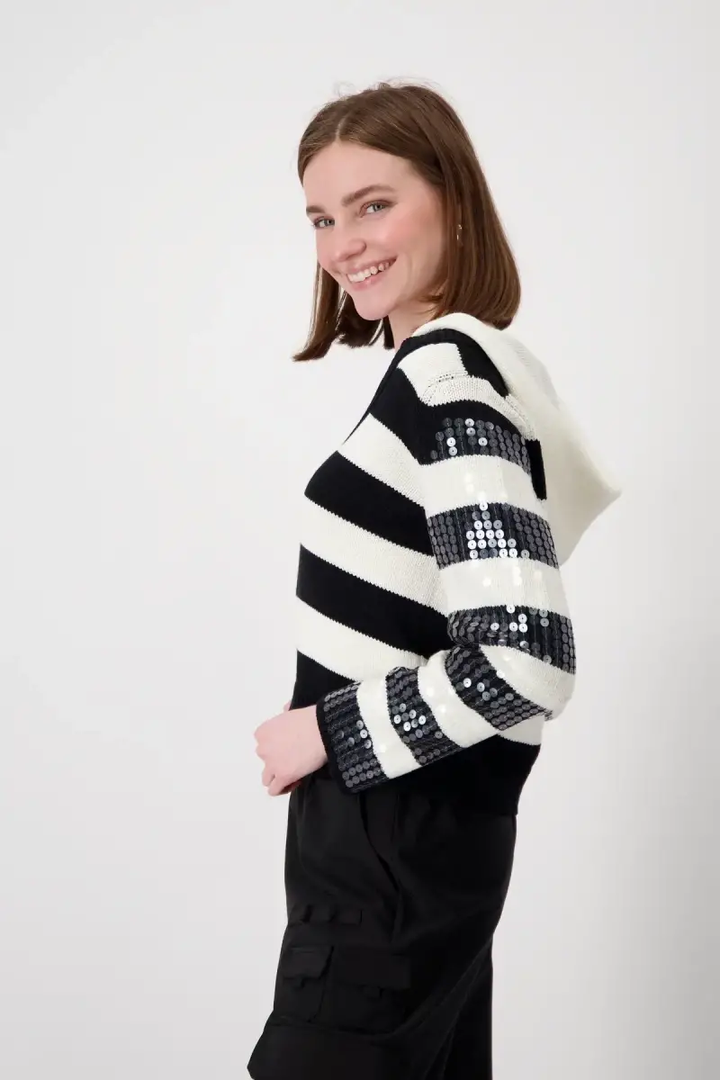Monari Strickpullover mit Streifen Kostenlose Rückgabe