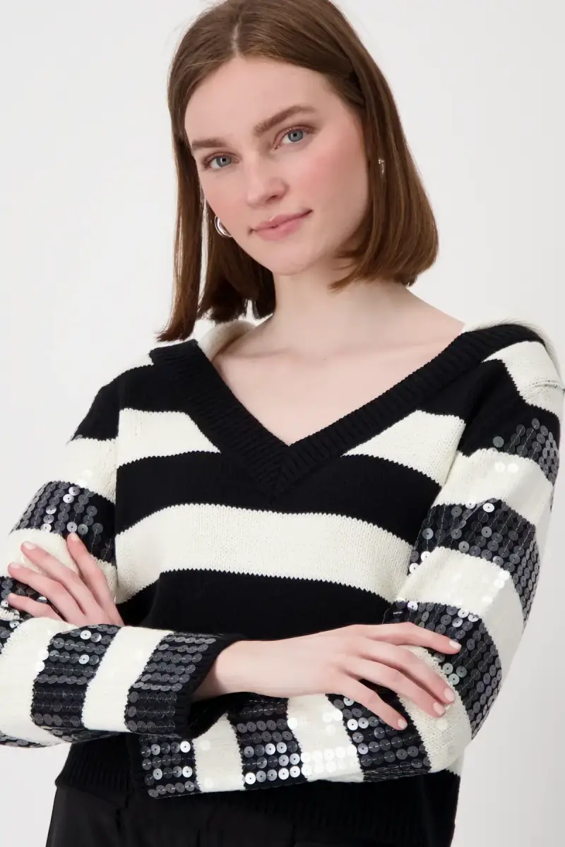 Monari Strickpullover mit Streifen Kostenlose Rückgabe