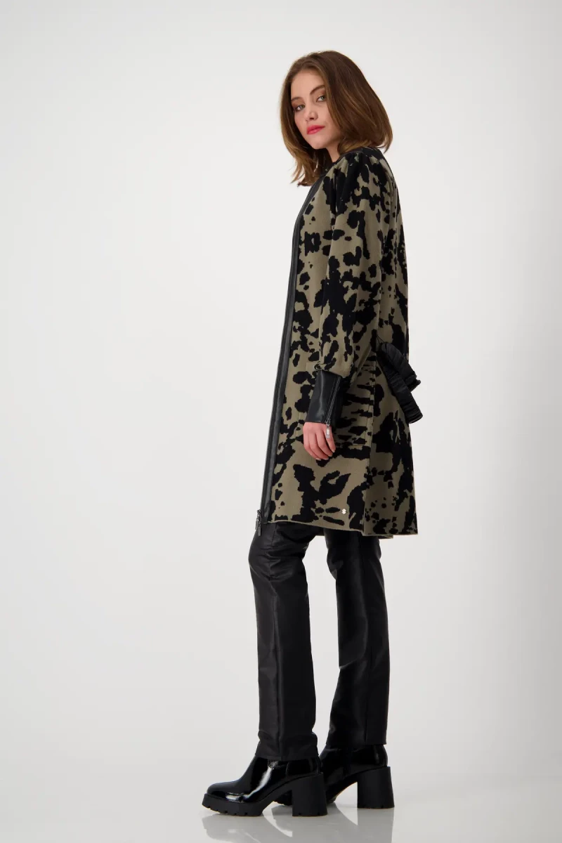 Monari Strickmantel mit Leo-Camouflage Muster Begrenzte Freigabe