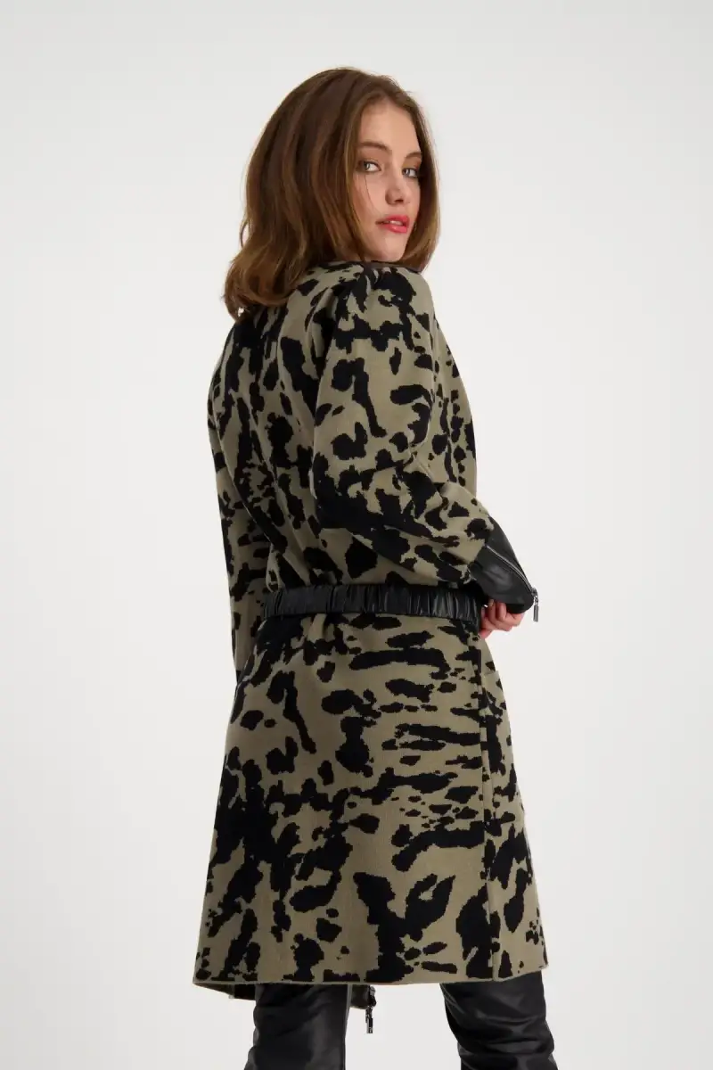 Monari Strickmantel mit Leo-Camouflage Muster Begrenzte Freigabe