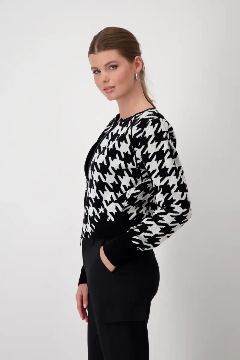 Monari Strickjacke mit Hahnentrittmuster Nur noch ein Tag übrig