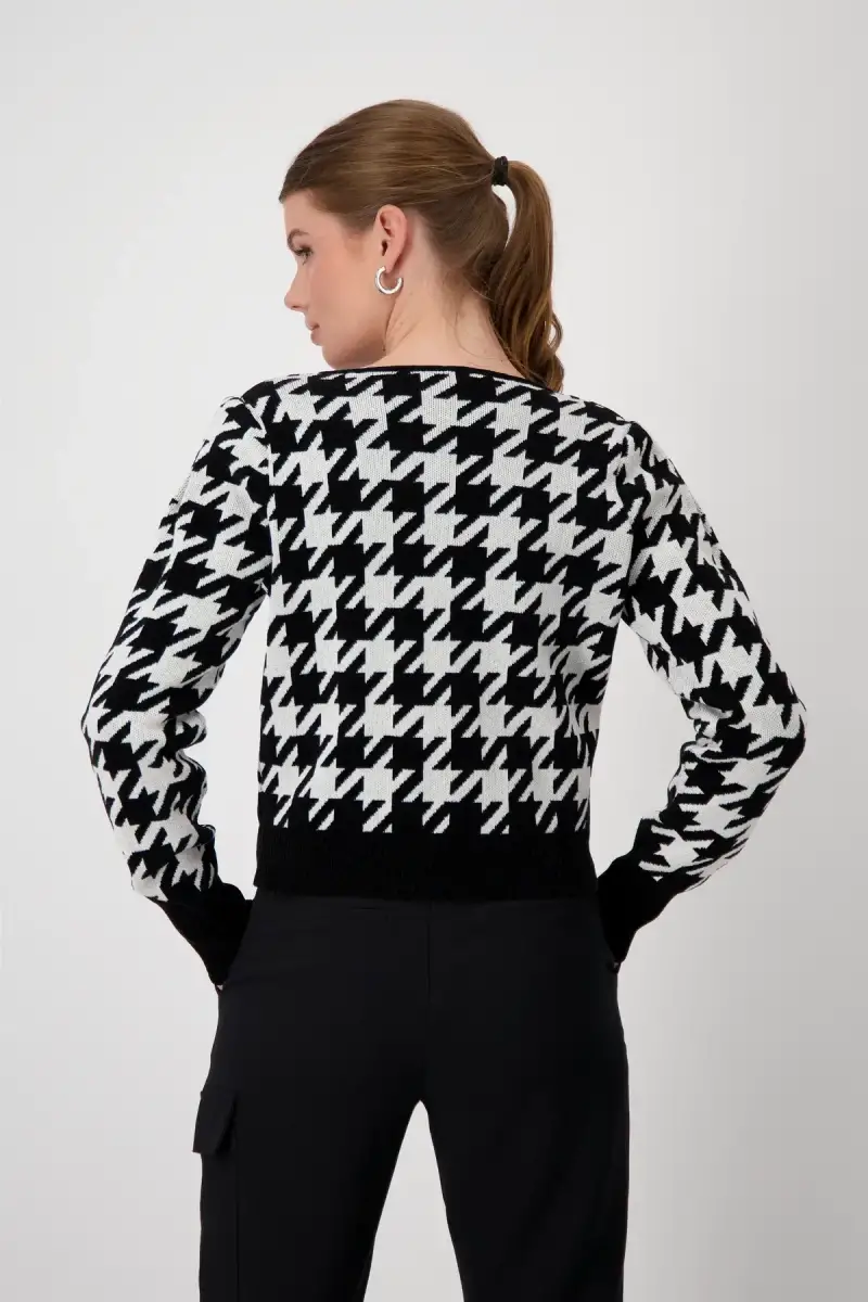 Monari Strickjacke mit Hahnentrittmuster Nur noch ein Tag übrig