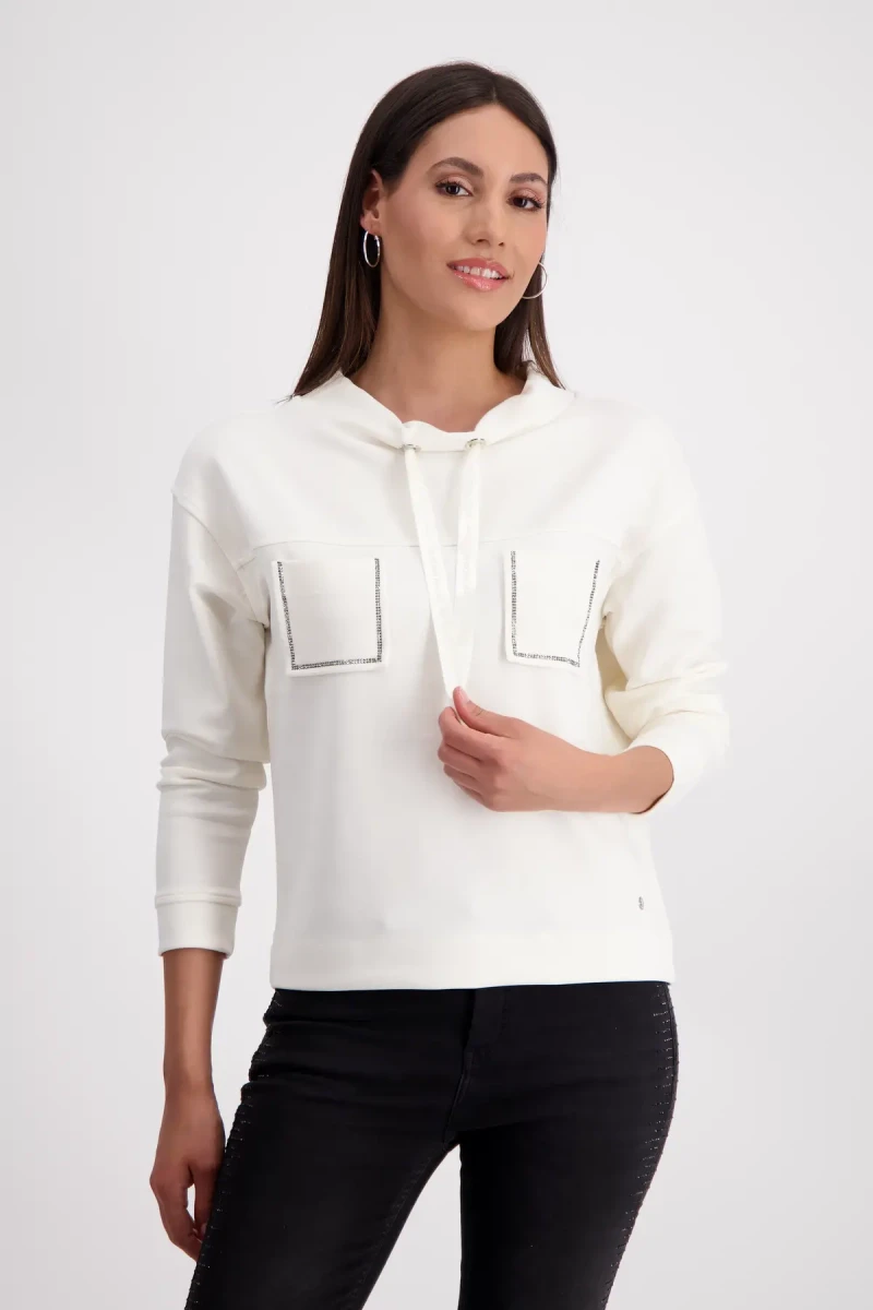 Monari Sweatshirt mit geschmückten Taschen Im Verkauf