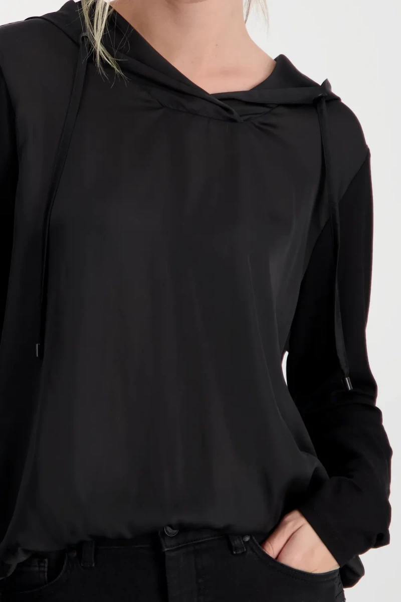 Monari Satin Blusenshirt mit Kapuze Outlet