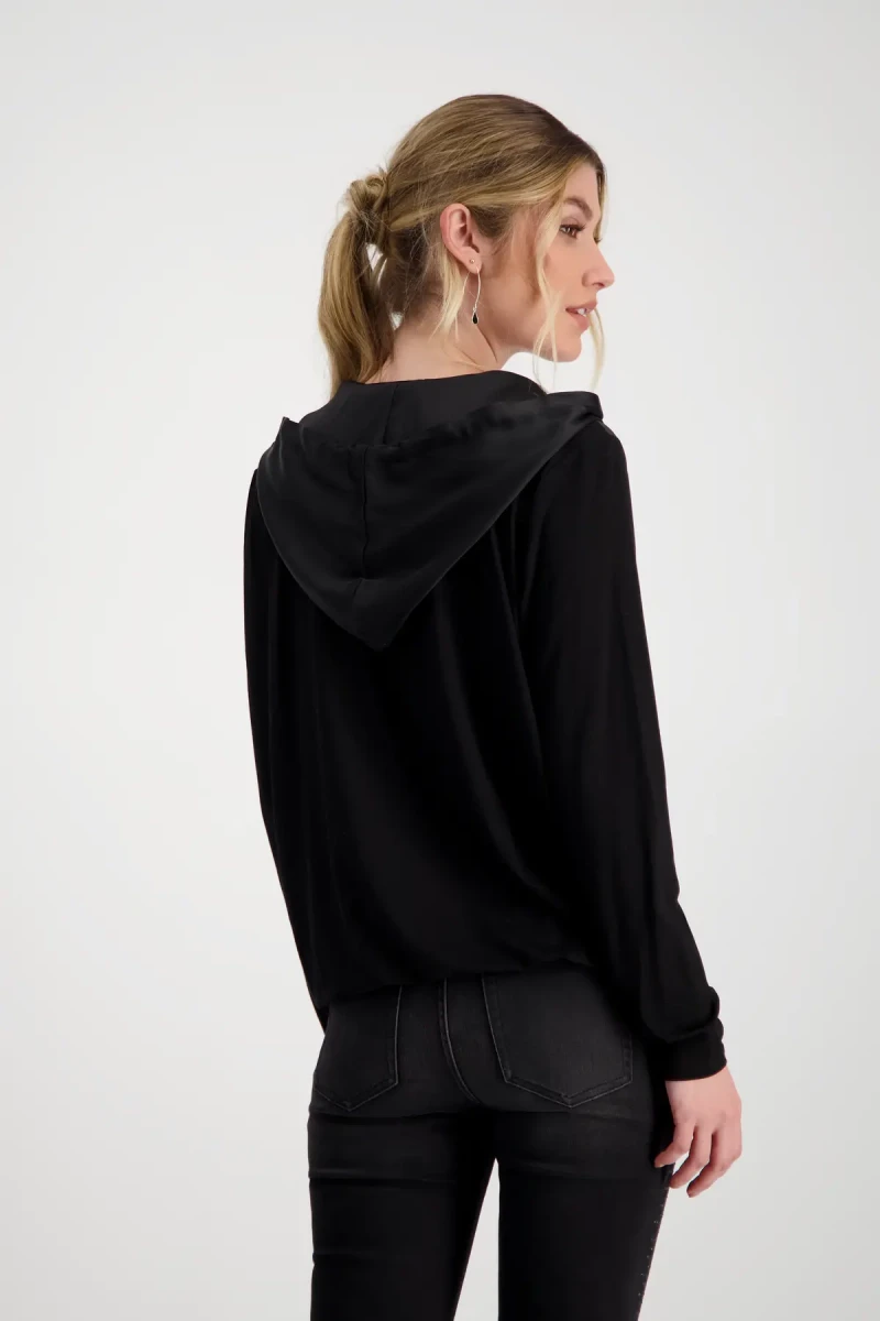 Monari Satin Blusenshirt mit Kapuze Outlet
