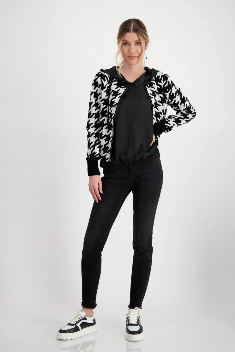 Monari Satin Blusenshirt mit Kapuze Outlet