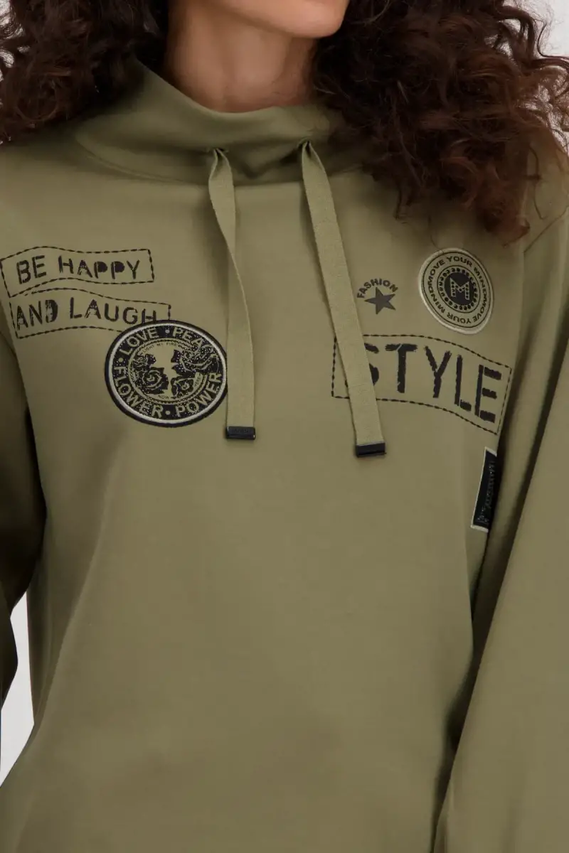 Monari Sweatshirt mit Patches und Strass im Angebot