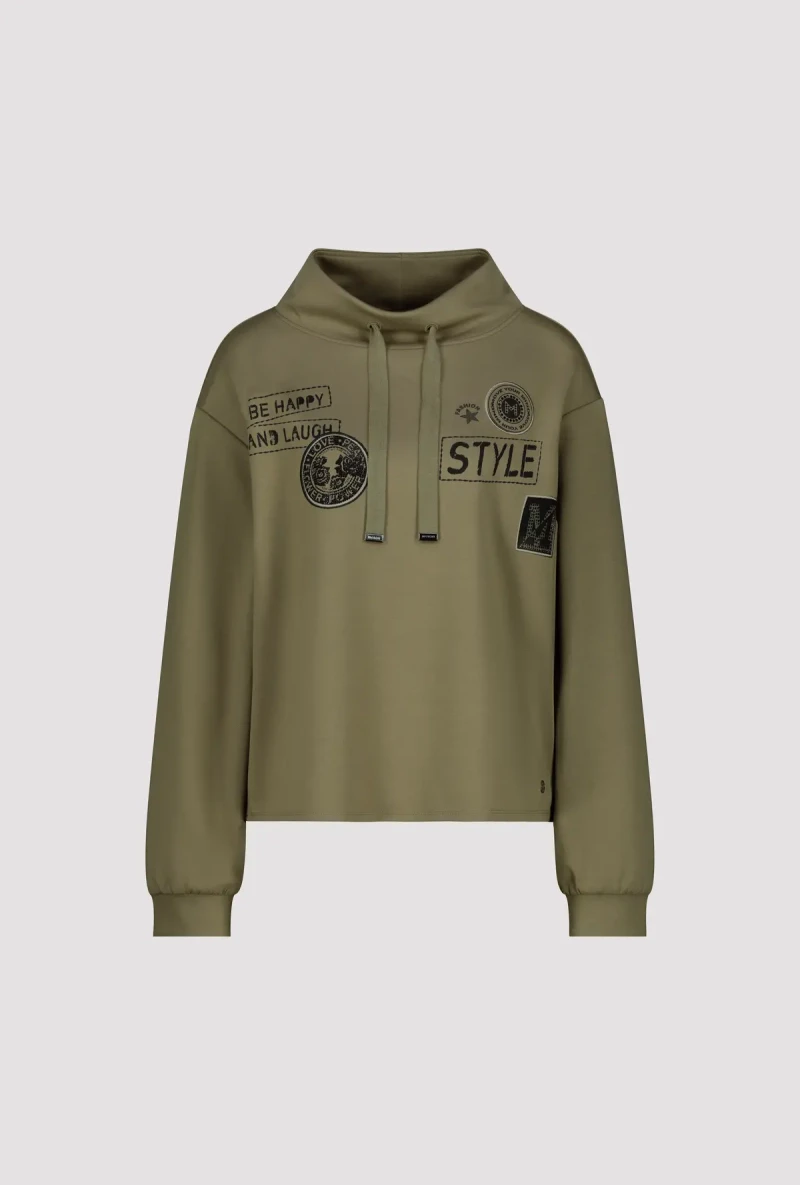 Monari Sweatshirt mit Patches und Strass im Angebot