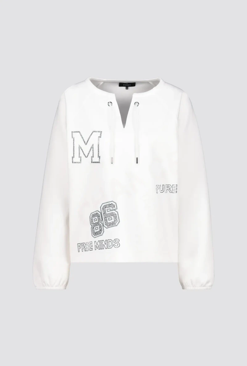 Monari Sweatshirt mit Schmuckschrift Blitzverkäufe