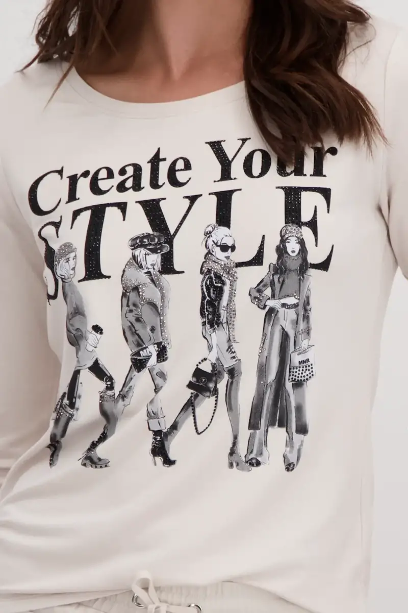 Monari Shirt mit Frauen Zeichnung Begrenzte Freigabe