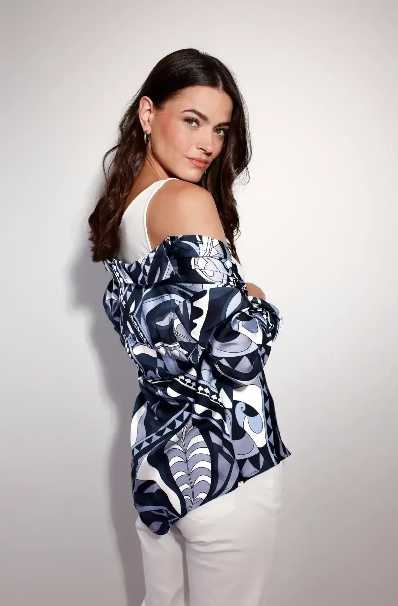 Monari Satin Bluse mit Ornamentmuster Letzte 2 Tage