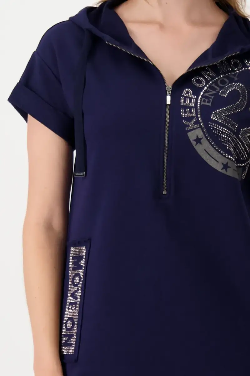 Monari Sweatkleid mit Kapuze Im Verkauf